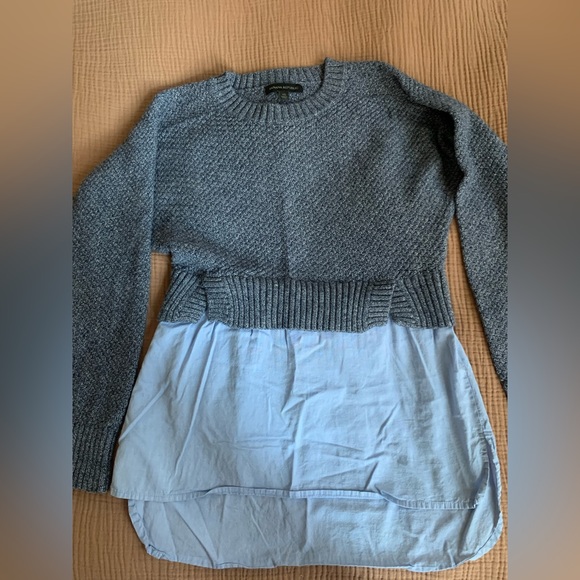 Banana Republic - Blue cropped crew neck sweater with cotton bottom - si… - Picture 7 of 8